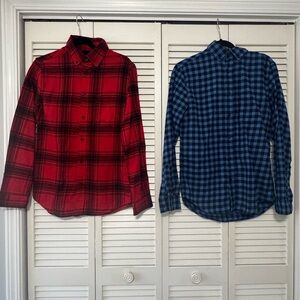 Goodfellow & Co Red and Blue Plaid Button-Down Shirts